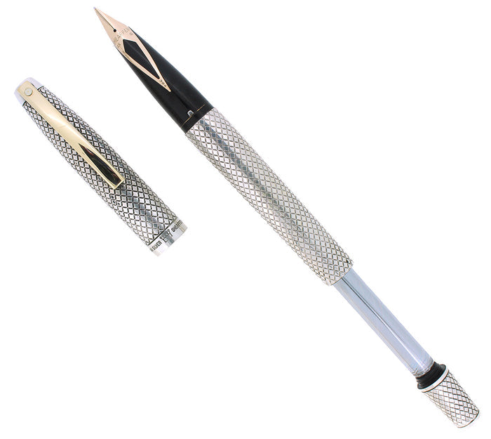 CIRCA 1971 SHEAFFER STERLING SILVER IMPERIAL TOUCHDOWN FOUNTAIN PEN RESTORED OFFERED BY ANTIQUE DIGGER