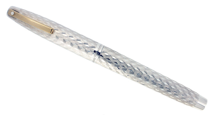 C1972 SHEAFFER STERLING SILVER IMPERIAL MARQUETRY DESIGN MODEL 834 FOUNTAIN PEN OFFERED BY ANTIQUE DIGGER