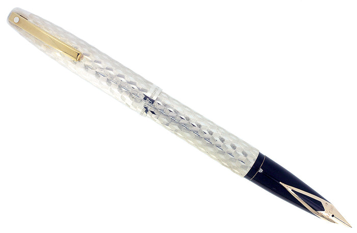 C1972 SHEAFFER STERLING SILVER IMPERIAL MARQUETRY DESIGN MODEL 834 FOUNTAIN PEN OFFERED BY ANTIQUE DIGGER