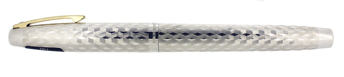 C1972 SHEAFFER STERLING SILVER IMPERIAL MARQUETRY DESIGN MODEL 834 FOUNTAIN PEN OFFERED BY ANTIQUE DIGGER