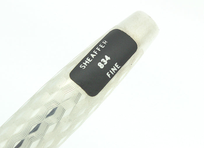 C1972 SHEAFFER STERLING SILVER IMPERIAL MARQUETRY DESIGN MODEL 834 FOUNTAIN PEN OFFERED BY ANTIQUE DIGGER