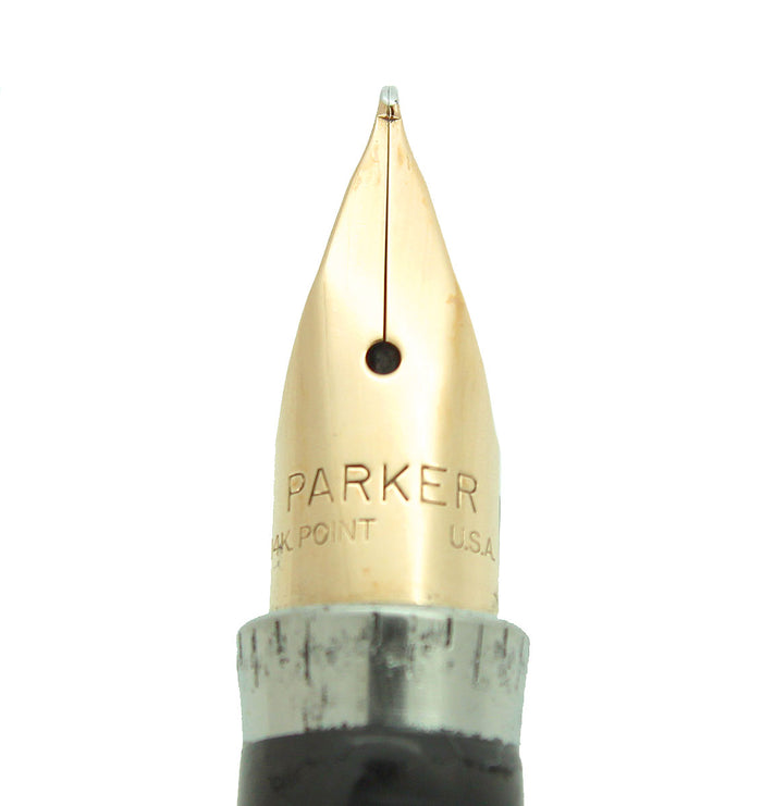 CIRCA 1973 PARKER 75 IMPERIAL FOUNTAIN PEN 22K GOLD ELECTROPLATE JUST SERVICED OFFERED BY ANTIQUE DIGGER