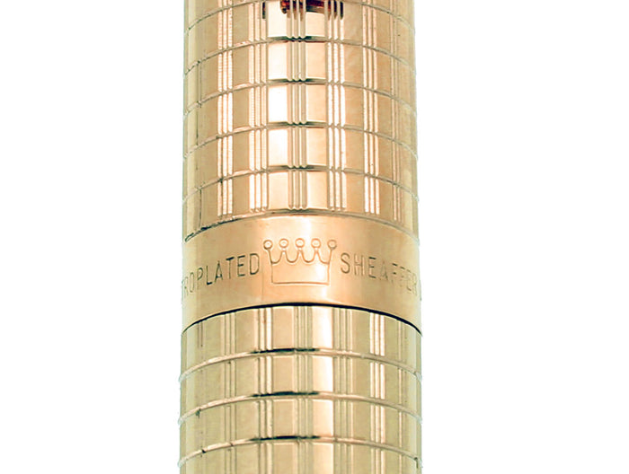 CIRCA 1976 SHEAFFER TARGA CLASSIC CHEQUERED PATTERN EXTRA FINE NIB FOUNTAIN PEN OFFERED BY ANTIQUE DIGGER