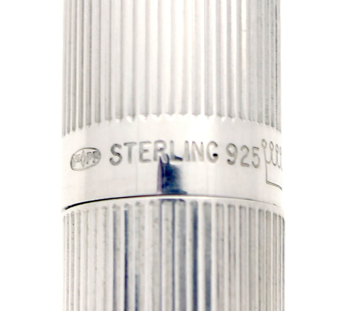 CIRCA 1976 SHEAFFER TARGA STERLING FLUTED 14K MED NIB FOUNTAIN PEN NEVER INKED OFFERED BY ANTIQUE DIGGER