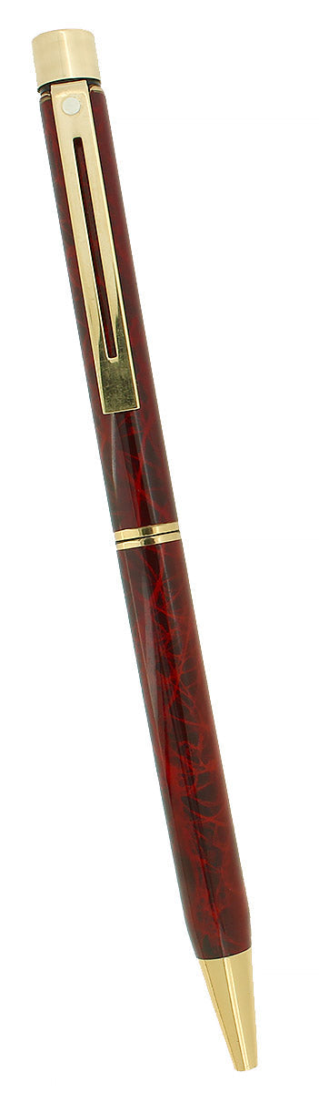 CIRCA 1978 SHEAFFER TARGA CLASSIC RED RONCE GOLD TRIM BALLPOINT PEN MINT OFFERED BY ANTIQUE DIGGER