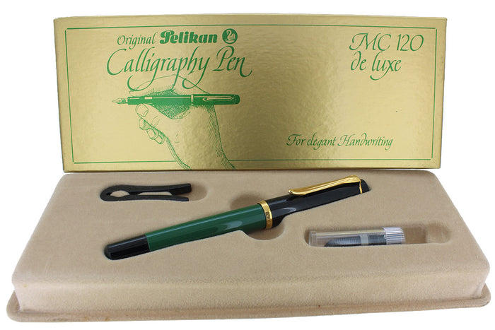CIRCA 1985 PELIKAN MC 120 DELUXE CALLIGRAPHY FOUNTAIN PEN BOXED MINT OFFERED BY ANTIQUE DIGGER