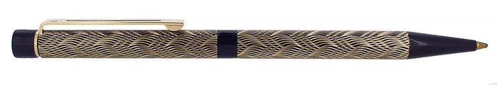 CIRCA 1986 SHEAFFER TARGA CLASSIC FEATHER PATTERN GOLD TRIM BALLPOINT PEN OFFERED BY ANTIQUE DIGGER