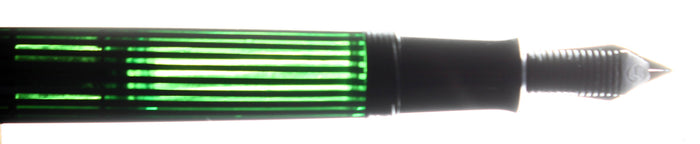 CIRCA 1990 PELIKAN M400 OLD STYLE GREEN STRIPED 14K MED NIB FOUNTAIN PEN OFFERED BY ANTIQUE DIGGER