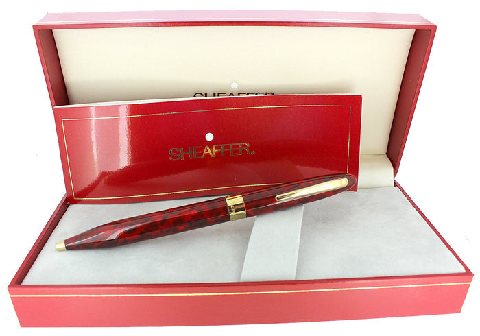 CIRCA 1996 SHEAFFER CREST FLAME RED TWIST ACTION BALLPOINT PEN MINT OFFERED BY ANTIQUE DIGGER