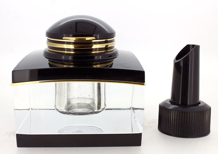 CIRCA 2000 MONTBLANC MEISTERSTUCK TINTENGLAS CRYSTAL INKWELL W/PIPETTE OFFERED BY ANTIQUE DIGGER