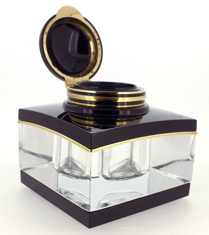 CIRCA 2000 MONTBLANC MEISTERSTUCK TINTENGLAS CRYSTAL INKWELL W/PIPETTE OFFERED BY ANTIQUE DIGGER