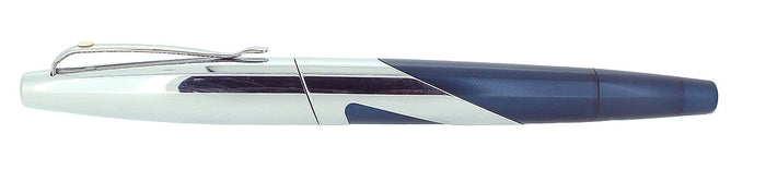 CIRCA 2004 SHEAFFER INTRIGUE PETROL BLUE & CHROME FOUNTAIN PEN NEAR MINT MEDIUM NIB OFFERED BY ANTIQUE DIGGER