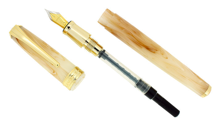 CIRCA 2010 LEVENGER TRUE WRITER CAFE AU LAIT FOUNTAIN PEN NOS MINT IN BOX OFFERED BY ANTIQUE DIGGER