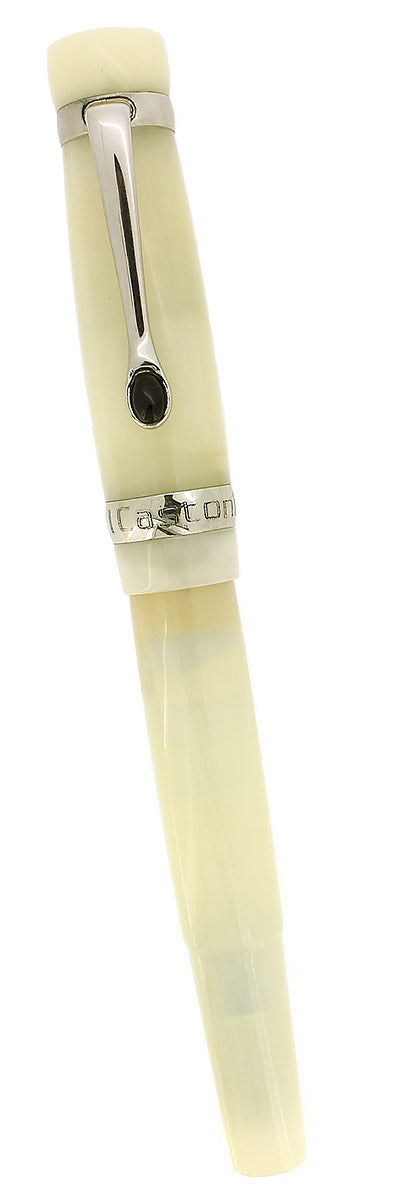 CIRCA 2010 STIPULA I CASTONI ONICE IVORY RESIN ITALIAN FOUNTAIN PEN 18K MED NIB OFFERED BY ANTIQUE DIGGER