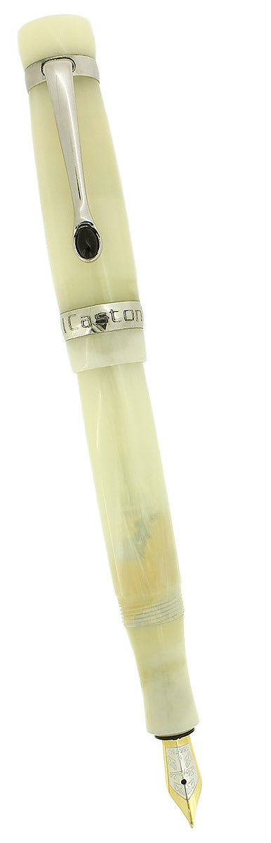 CIRCA 2010 STIPULA I CASTONI ONICE IVORY RESIN ITALIAN FOUNTAIN PEN 18K MED NIB OFFERED BY ANTIQUE DIGGER