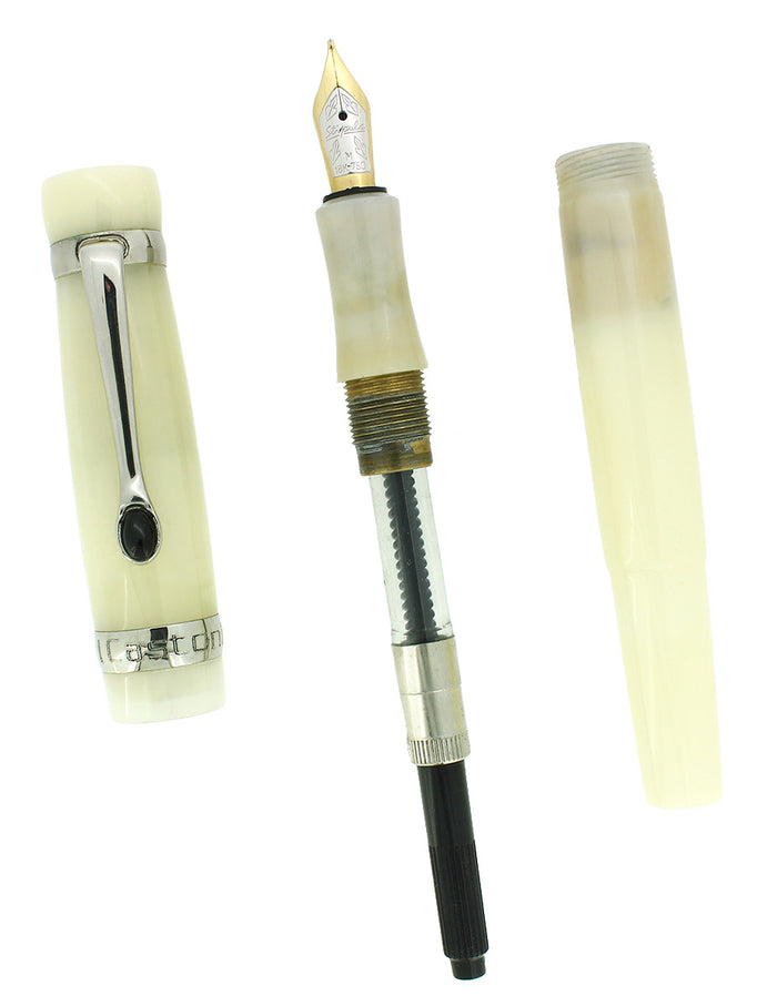 CIRCA 2010 STIPULA I CASTONI ONICE IVORY RESIN ITALIAN FOUNTAIN PEN 18K MED NIB OFFERED BY ANTIQUE DIGGER