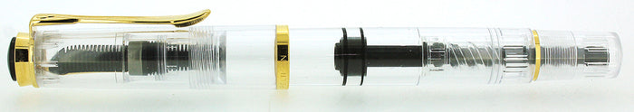 CIRCA 2012 PELIKAN M200 CLEAR DEMONSTRATOR GOLD TRIM FOUNTAIN PEN NEVER INKED OFFERED BY ANTIQUE DIGGER