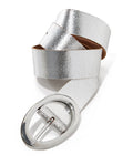 Classic Leather Belt Silver