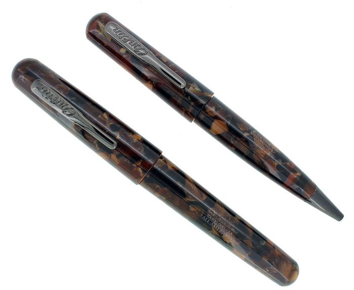 CONKLIN ALL BROWNSTONE FOUNTAIN PEN & BALLPOINT PEN NEVER INKED MINT NEW IN BOX OFFERED BY ANTIQUE DIGGER