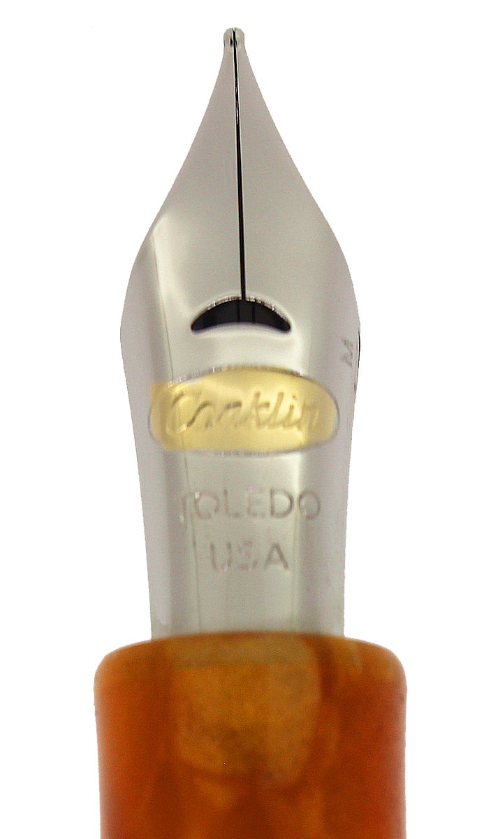 CONKLIN ALL AMERICAN SUNBURST ORANGE FOUNTAIN PEN MINT NEVER INKED IN BOX OFFERED BY ANTIQUE DIGGER