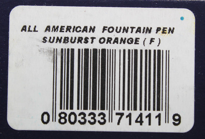 CONKLIN ALL AMERICAN SUNBURST ORANGE FOUNTAIN PEN MINT NEVER INKED IN BOX OFFERED BY ANTIQUE DIGGER