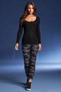 Crystal Embellished Camo Ankle Jean Black/Gray