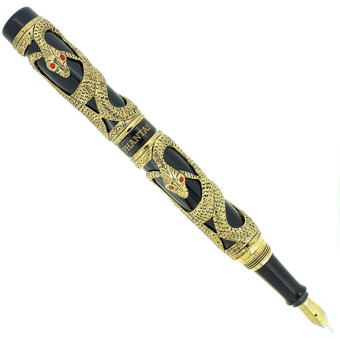 DANITRIO PHANTAS GOLD SNAKE FOUNTAIN PEN NEVER INKED ORIGINAL BOXES OFFERED BY ANTIQUE DIGGER