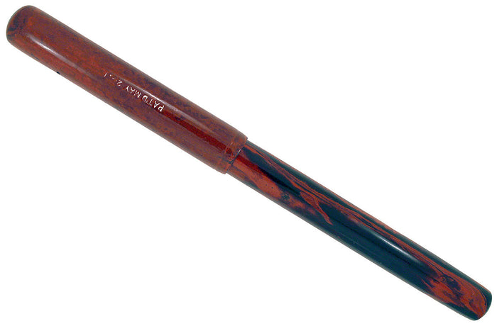 EARLY 1900 WATERMAN 12 RED MOTTLED EYEDROPPER FOUNTAIN PEN WITH F to BBB+ FLEX NIB