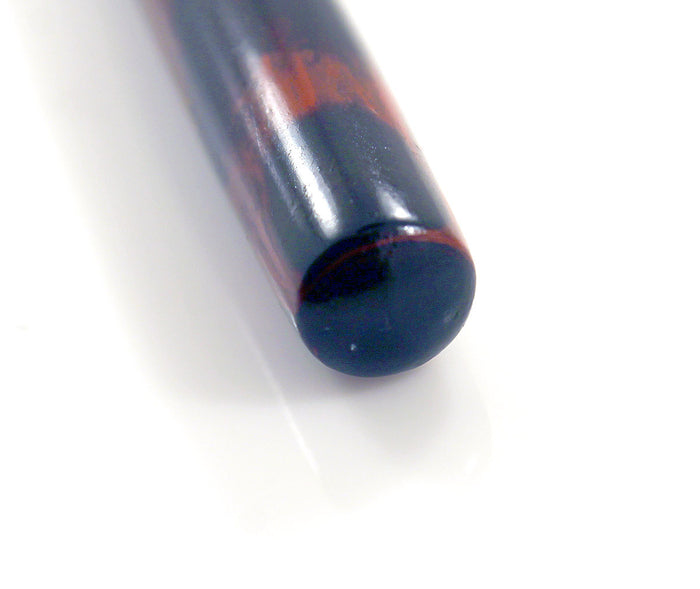 EARLY 1900 WATERMAN 12 RED MOTTLED EYEDROPPER FOUNTAIN PEN WITH F to BBB+ FLEX NIB
