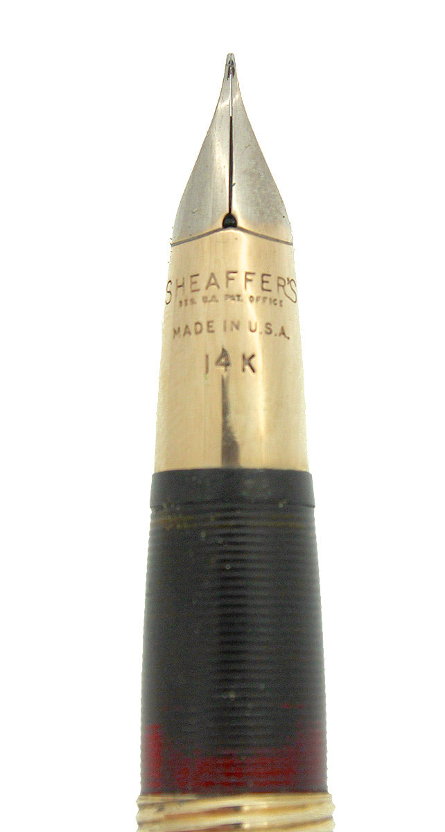 EARLY 1950s SHEAFFER WHITE DOT TOUCH DOWN ALL GOLD FILLED MODEL RESTORED OFFERED BY ANTIQUE DIGGER