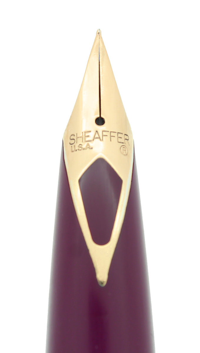 EARLY 1970S SHEAFFER BURGUNDY IMPERIAL 556 FINE NIB FOUNTAIN PEN RESTORED OFFERED BY ANTIQUE DIGGER