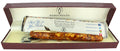 EDISON PEARL SIGNATURE SERIES GOLDEN FLAKE FOUNTAIN PEN MINT NEVER INKED IN BOX OFFERED BY ANTIQUE DIGGER