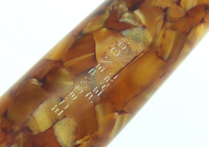 EDISON PEARL SIGNATURE SERIES GOLDEN FLAKE FOUNTAIN PEN MINT NEVER INKED IN BOX OFFERED BY ANTIQUE DIGGER