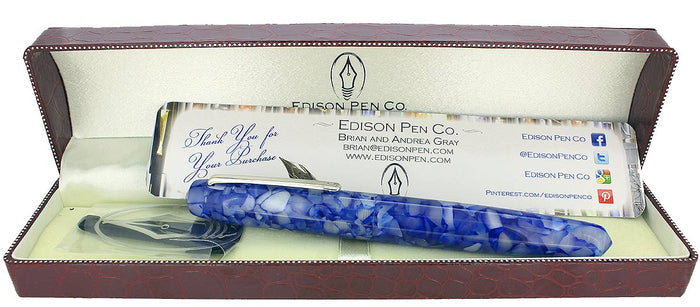 EDISON PEARL SIGNATURE SERIES OCEAN FLAKE FOUNTAIN PEN MINT NEVER INKED IN BOX OFFERED BY ANTIQUE DIGGER