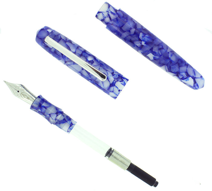 EDISON PEARL SIGNATURE SERIES OCEAN FLAKE FOUNTAIN PEN MINT NEVER INKED IN BOX OFFERED BY ANTIQUE DIGGER