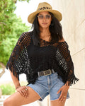 Effortless Crochet Pullover Poncho Black