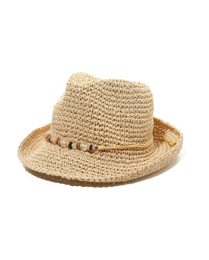 Embellished Fedora Hat Natural