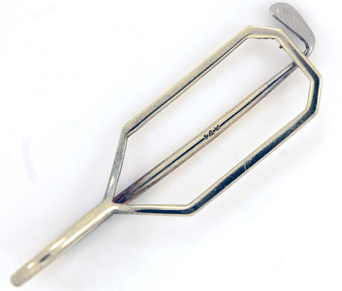 ESTATE 14K & ENAMELED MEN'S GOLF CLUB TIE BAR OFFERED BY ANTIQUE DIGGER