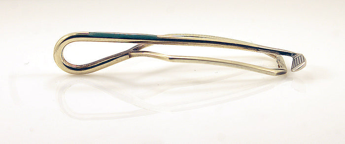 ESTATE 14K & ENAMELED MEN'S GOLF CLUB TIE BAR OFFERED BY ANTIQUE DIGGER
