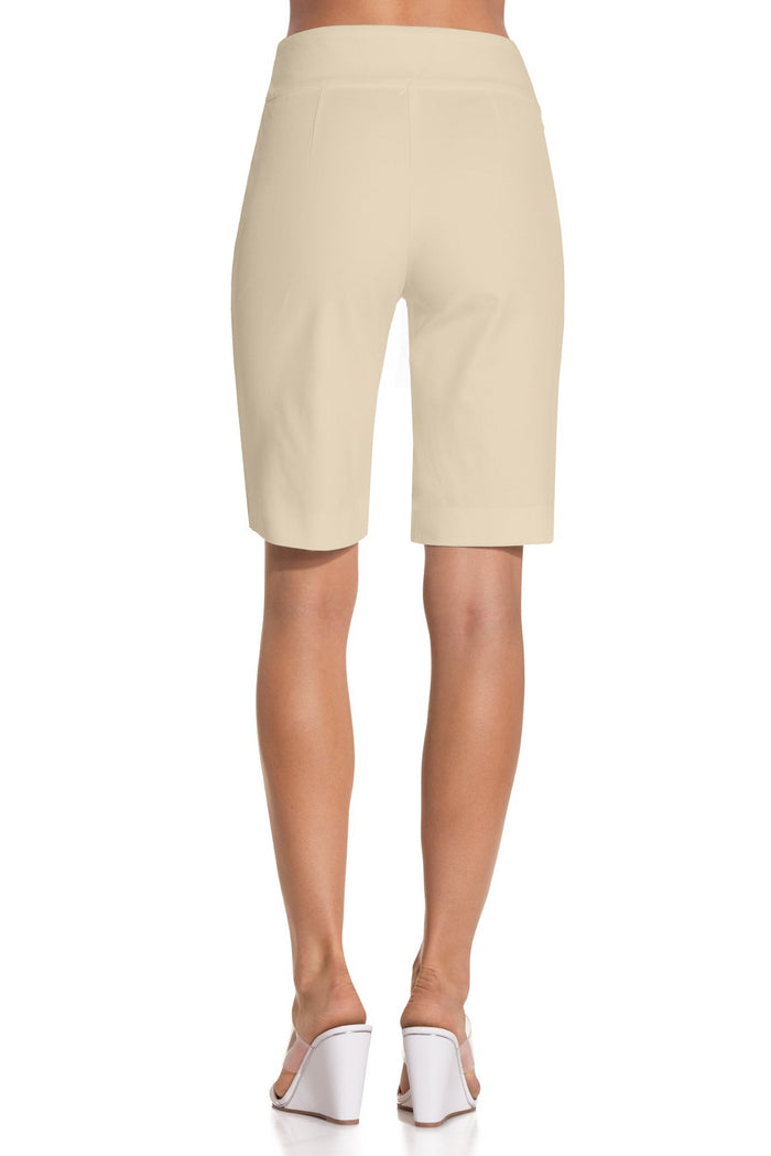 Everyday Side Zip Twill Bermuda Short Stone