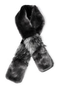 Faux Fur Scarf With Hand Warmers Graphite Mink