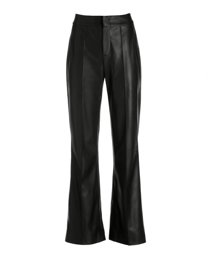 FAUX LEATHER WIDE LEG TROUSER Black