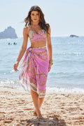 Filigree Status Print Pareo Cover Up Pink