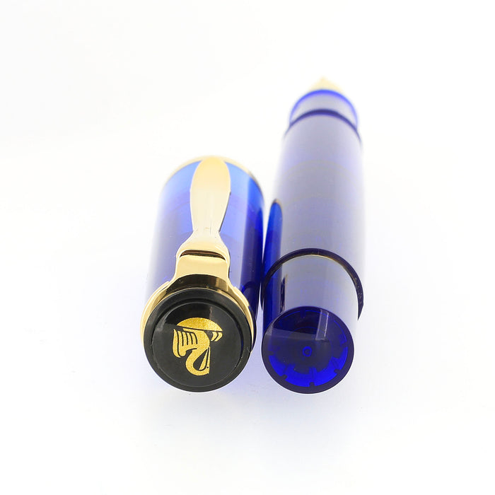 FIRST YEAR 2002 PELIKAN M200 BLUE TRANSPARENT FOUNTAIN PEN NEW IN BOX NEVER INKED DISCONTINUED OFFERED BY ANTIQUE DIGGER