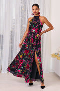 Floral Ruffle Burnout Gown Multi