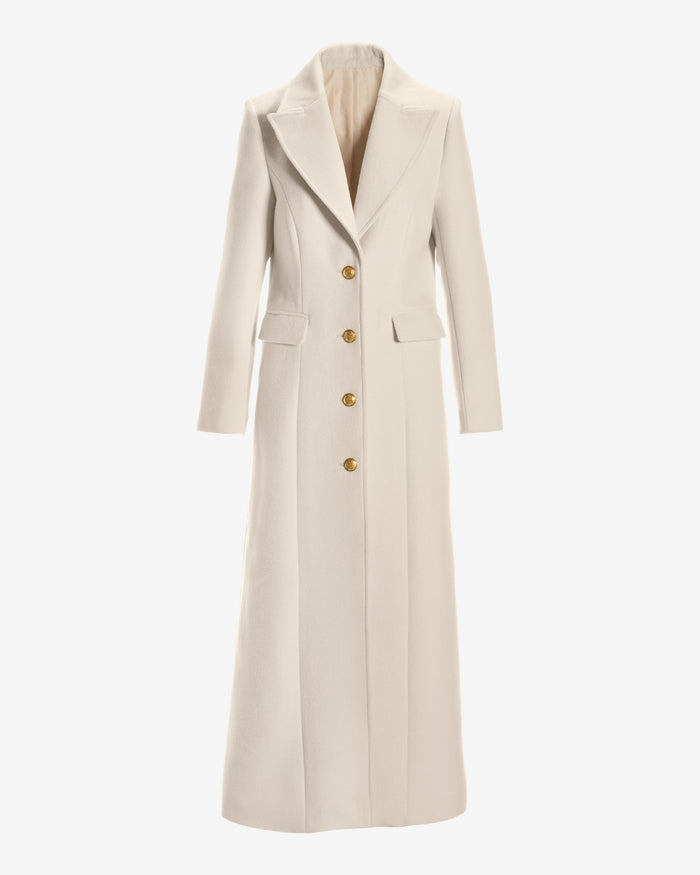 Full Length Classic Tailored Coat Ivory