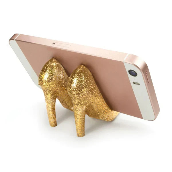 Glitter Gold Heels Phone Stand