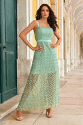 Gold Floral Lace Maxi Dress Brook Green