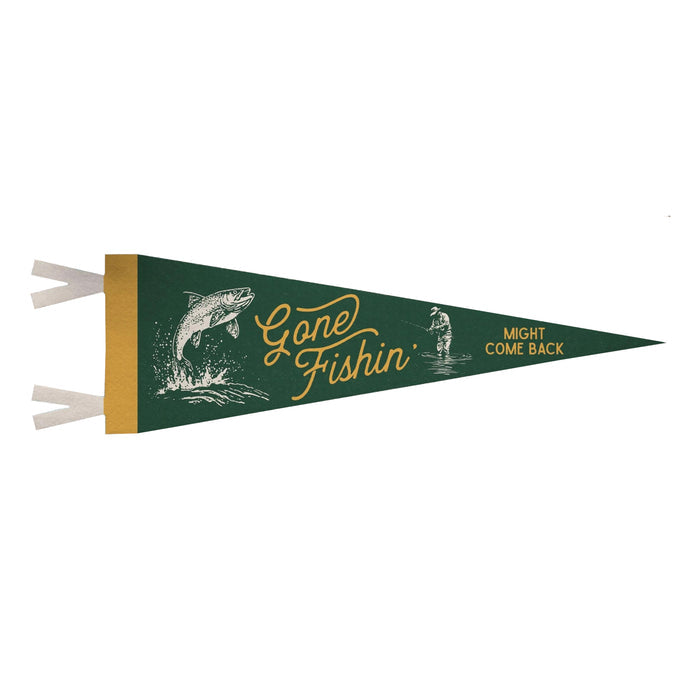 Gone Fishin' Bold Felt Pennant