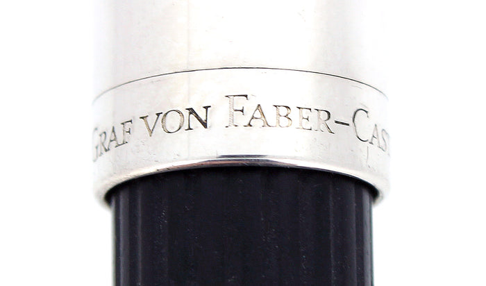 GRAF VON FABER-CASTELL CLASSIC FLUTED EBONY BARREL 18K M NIB FOUNTAIN PEN OFFER BY ANTIQUE DIGGER